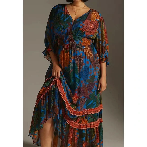 FARM RIO Puff Sleeve Maxi Dress - Picture 3 of 7